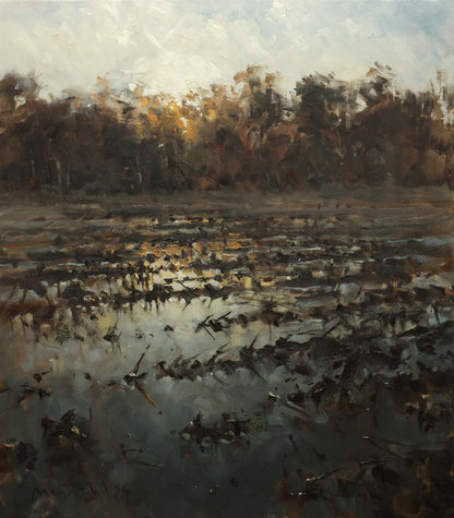Meinel, Mathias, Ein Tag geht II, 80 x 70cm, Öl auf Leinw., 2024