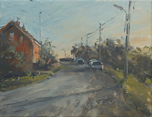 Meinel, Mathias, Altengammer Elbdeich II, 24 x 30cm, Öl auf Leinw., 2021