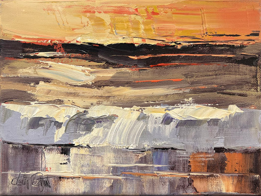 Tegtmeier, Claus, Abendflut, 18 x 24cm, Öl auf Leinwand