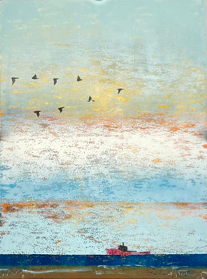 Nesterova & Tchepets, Abendstimmung III, 24 x 18cm, Mischtechnik