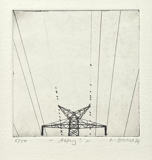 Dietrich, Nadine, Abflug, 10 x 10cm, e.a., Photopolymer Etching