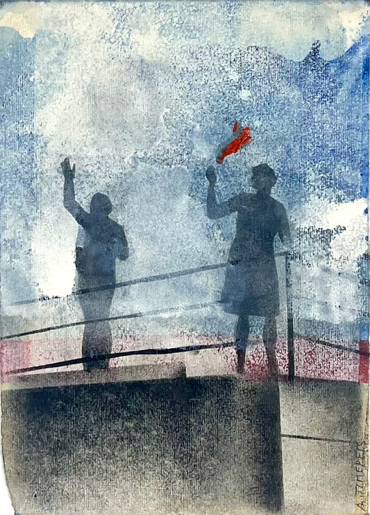 Nesterova & Tchepets, Abschied, 23 x 16cm, Mischtechnik