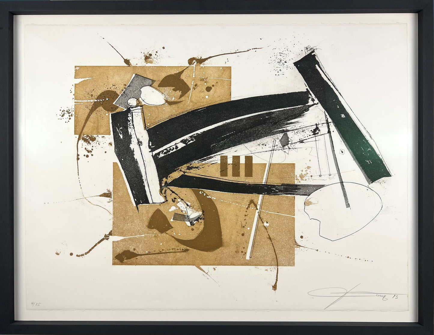 Jung, Manfred, Abstrakte Kompostion, 57 x 67cm, 4/75, Lithografie, 1993