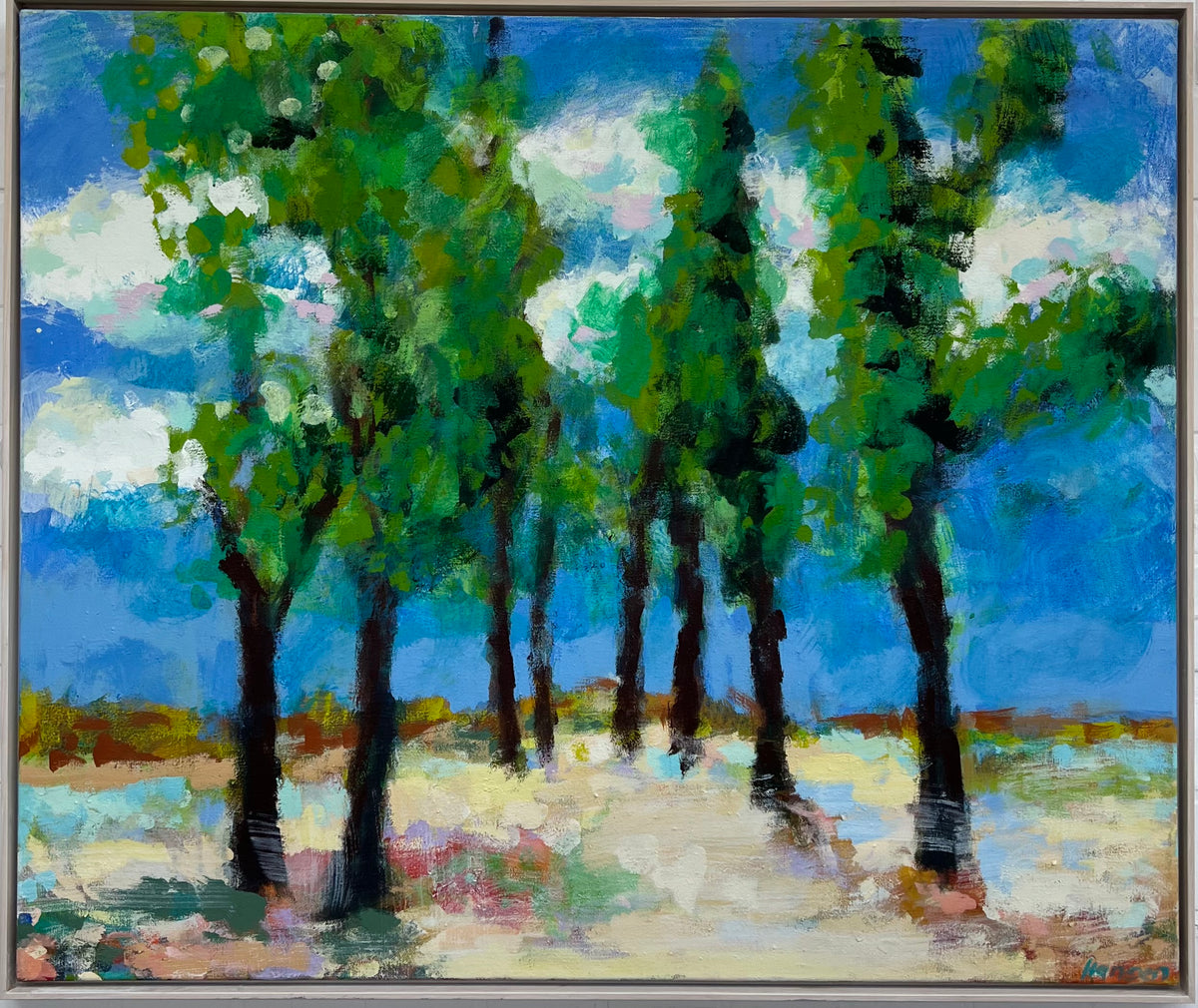 Hansen, Ulrike, Acht Bäume, 100 x 120cm, Eitempera auf Leinwand, 2025