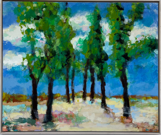 Hansen, Ulrike, Acht Bäume, 100 x 120cm, Eitempera auf Leinwand, 2025
