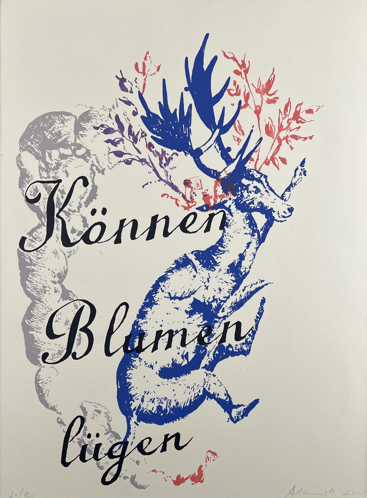 Adamski, Hans Peter, Können Blumen lügen (20/90), 76 x 55cm, Lithografie