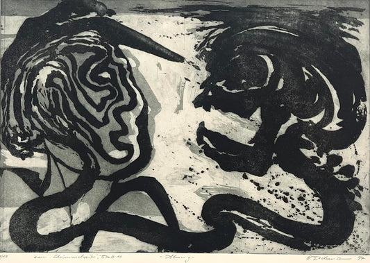 Beckmann, Otto, Ahnung, 38,5 x 56cm, 1/10, Radierung, Blatt 14 aus der Schimmelreiter-Mappe