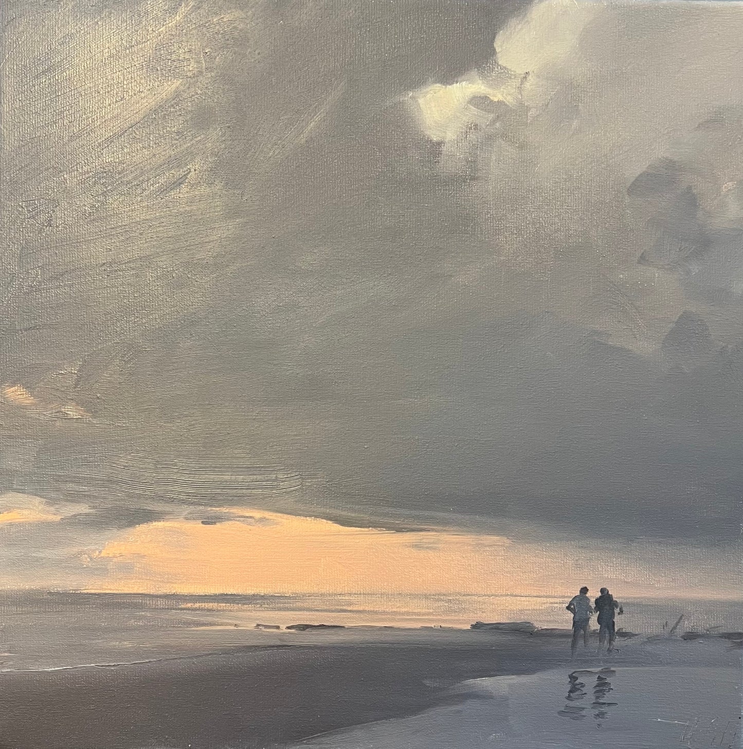 Petermann, Ulf, Am Strand, 30 x 30cm, Öl auf Leinwand, 2019