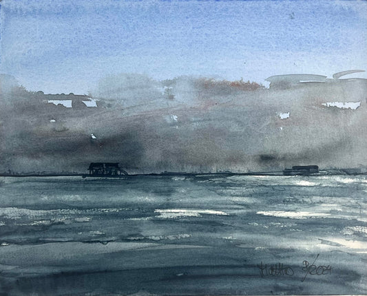 Teuscher, Matthis, Am Strand von SPO, 2024,  24 x 30cm, Aquarell