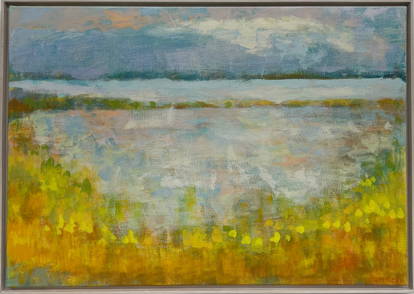 Hansen, Ulrike, An der Förde, 70 x 100cm, Eitempera auf Leinwand, 2021
