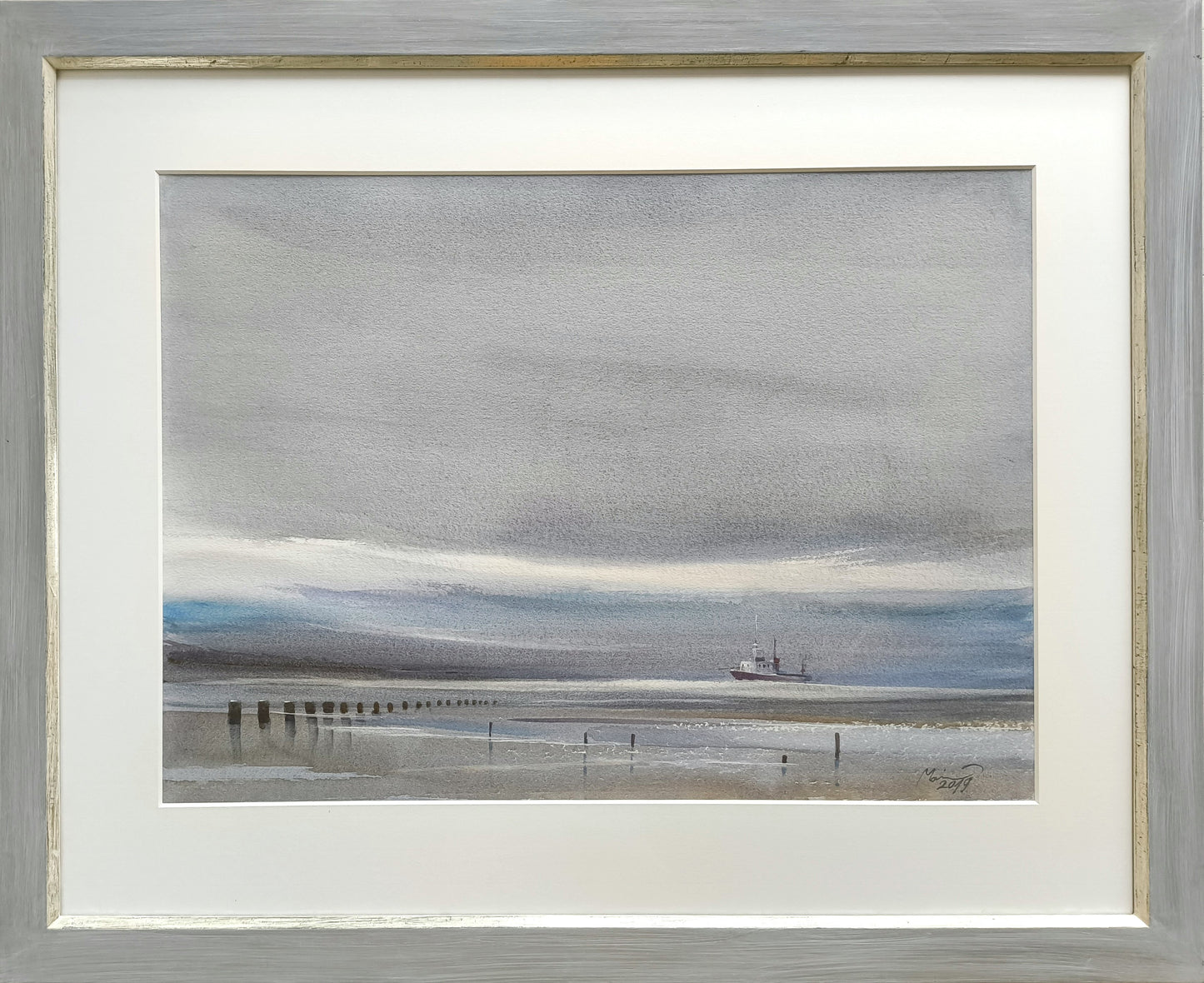 Maneis, An der Küste, 51 x 70cm, Aquarell auf Bütten, 2019