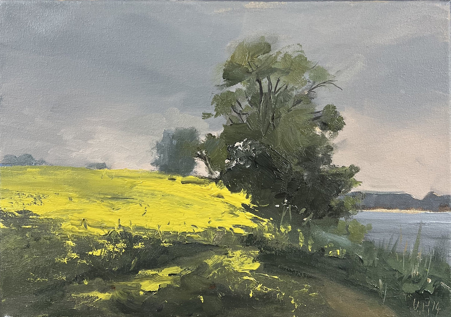 Petermann, Ulf, An der Schlei, 2014, Öl auf Leinwand, 25 x 35 cm