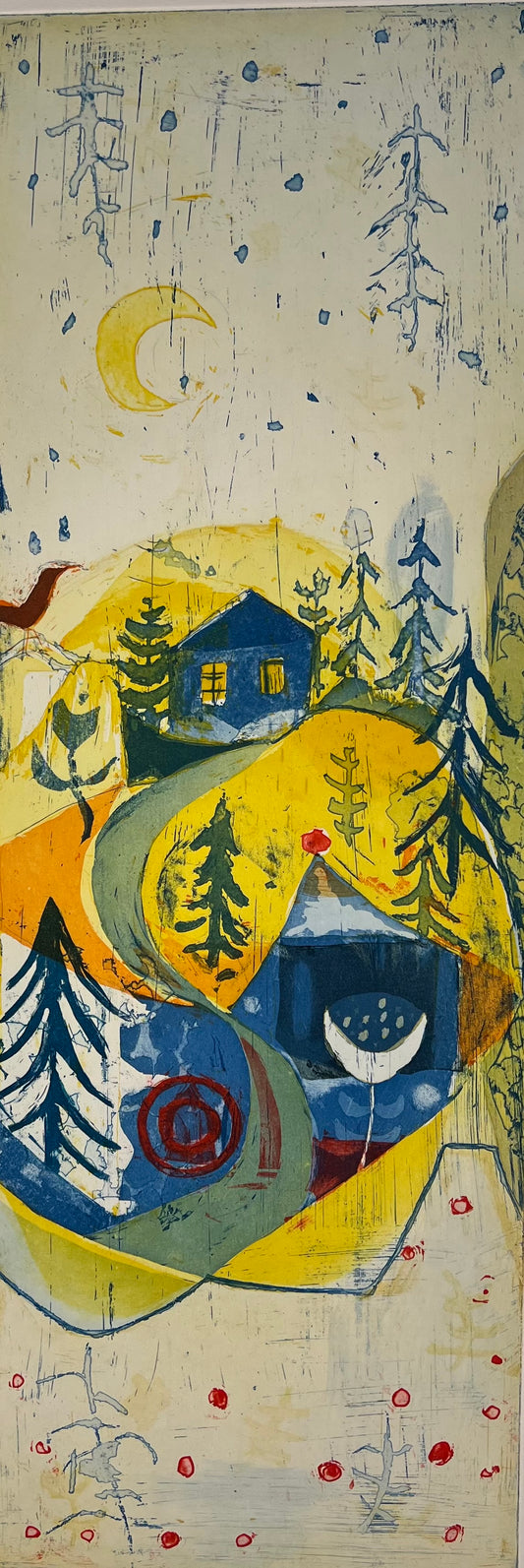 Otto, Elfriede, An der Waldhütte 64/195, Farbradierung