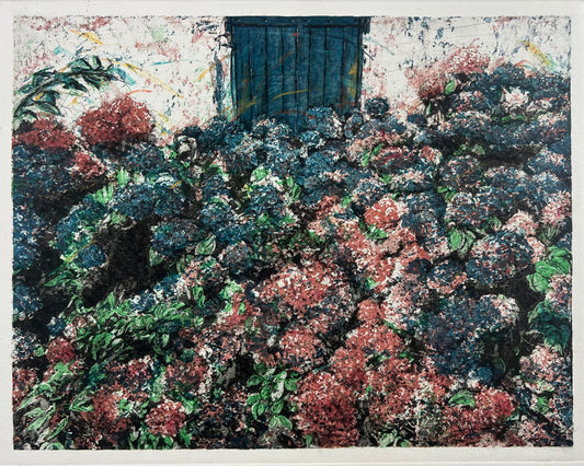 Andruchowicz, Dietlinde, Noch mehr Hortensien, 38 x 48,5 cm, 46/120, Radierung