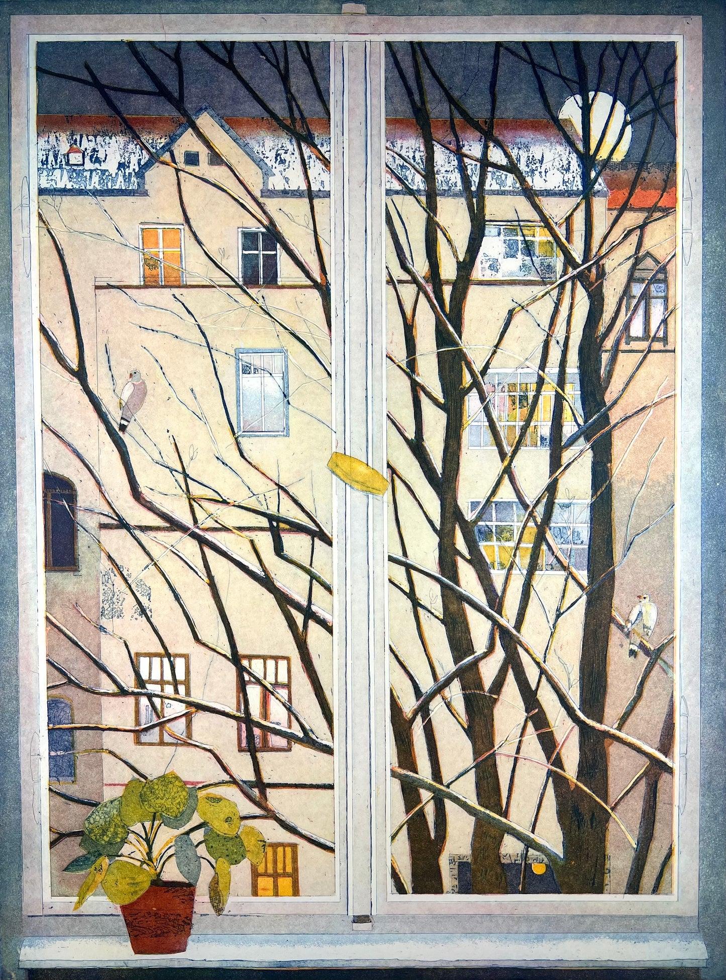 Votteler, Jutta, An einem Wintertag, 79,4 x 59,2cm, 1/150, Farbradierung