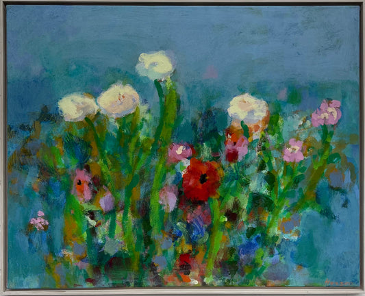 Hansen, Ulrike, Anemonen, 80 x 100cm, Eitempera auf Leinwand, 2025