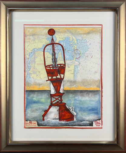 West, Ole, Ansteuerung, 40x30, Mischtechnik, 2025
