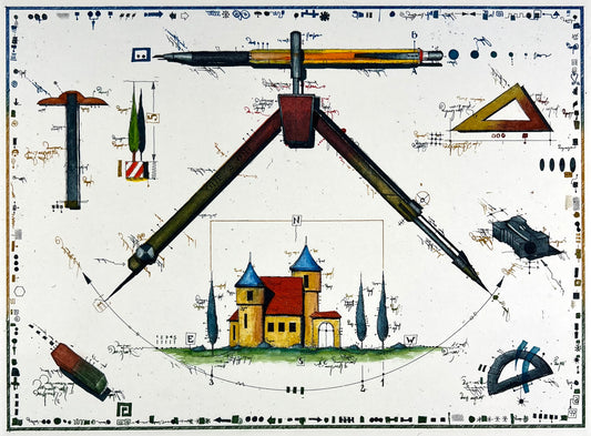 Hunt, Leslie, Architektentraum, 48 x 52cm, 72/100, Farbradierung