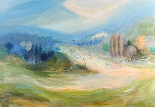 Leander, Arkadien, 70 x 100cm, Öl auf Leinwand