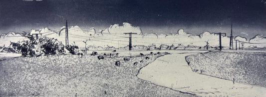 Werkmeister, Wolfgang, Arlau III, 12 x 31,5cm, Radierung, 1996