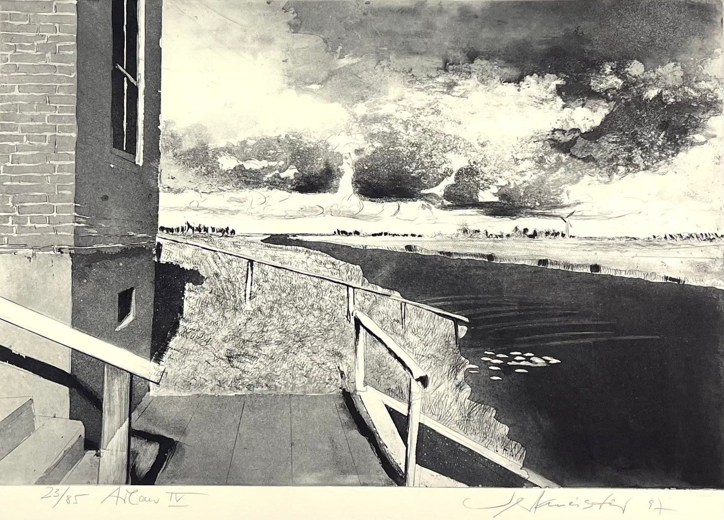 Werkmeister, Wolfgang, Arlau IV, 38,7 x 57,7cm, 23/85, Westküstenzyklus I, Radierung, 1997