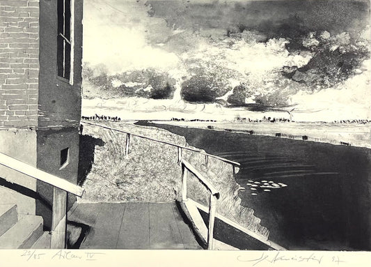 Werkmeister, Wolfgang, Arlau IV, 38,7 x 57,7cm, 23/85, Westküstenzyklus I, Radierung, 1997