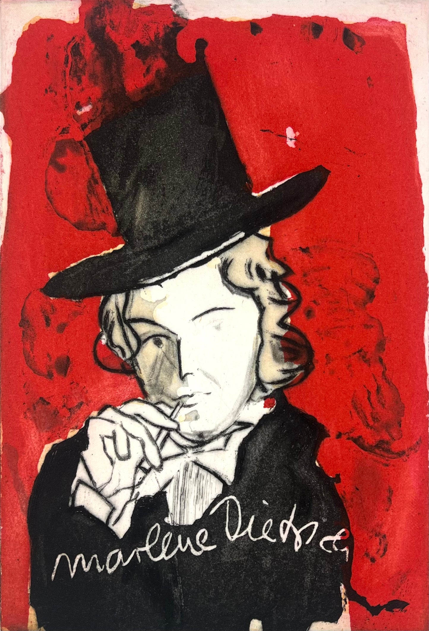 Mueller-Stahl, Armin, Marlene Dietrich - Ich bin die fesche Lola, 22 x 15cm, Farbradierung