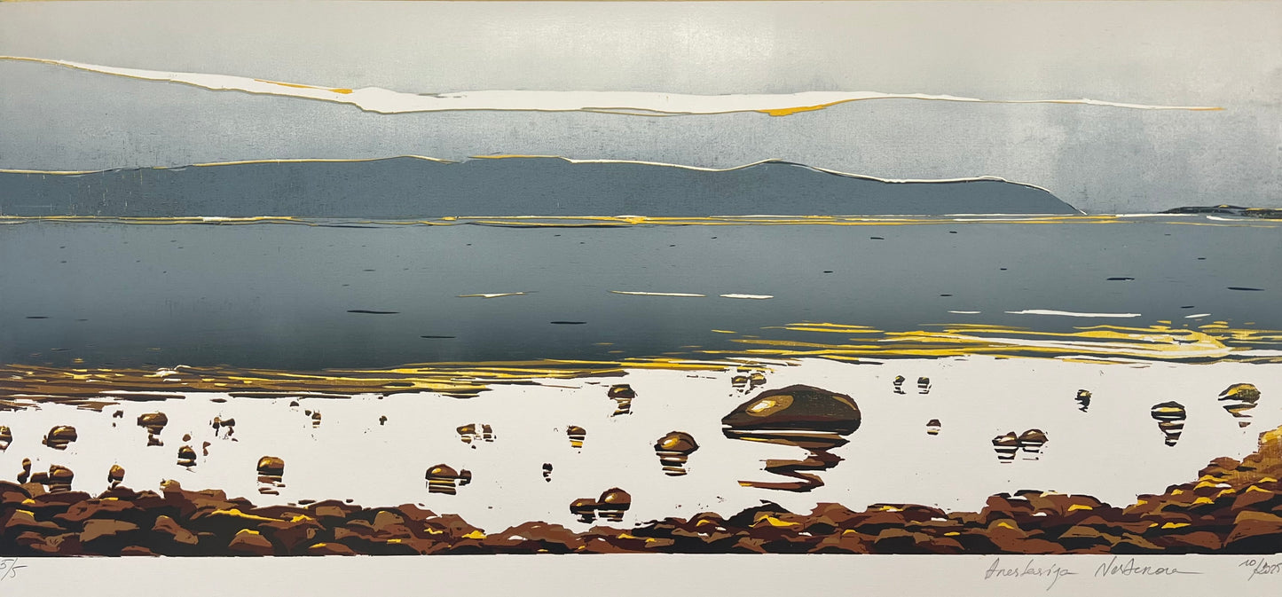 Nesterova, Anastasiya, Arran Southwest Coast II, 37 x 86cm, 5/5, Holzschnitt, 2025