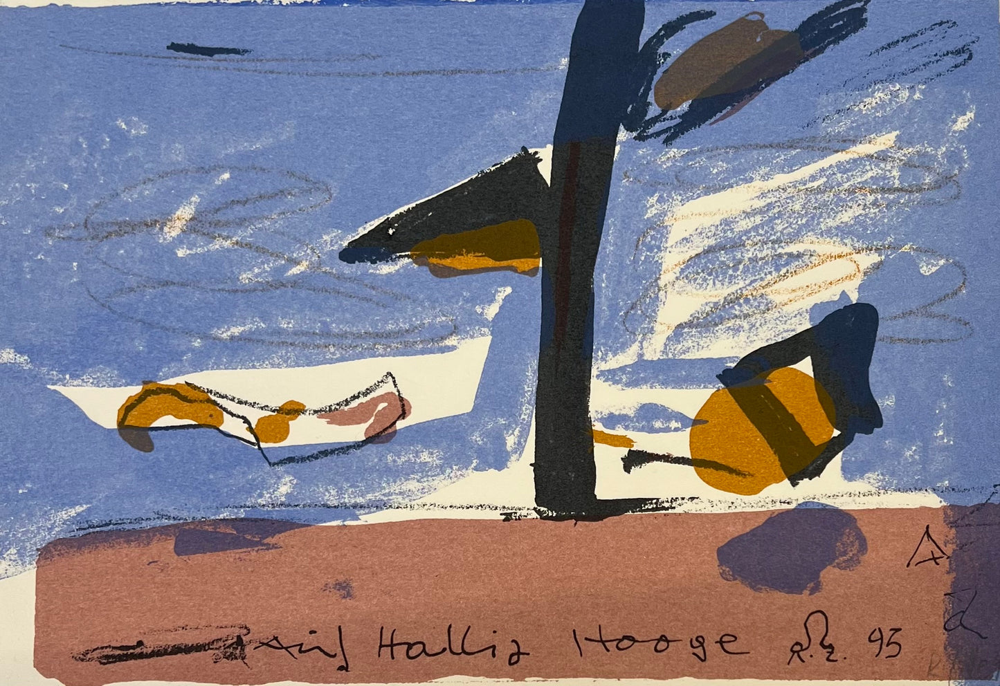 Zille, Rainer, Auf Hallig Hooge blau, 19,5 X 27,5cm, Siebdruck, 1993