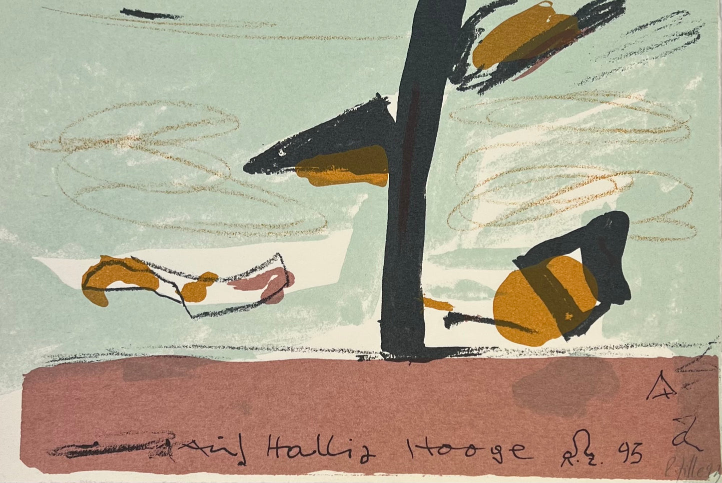 Zille, Rainer, Auf Hallig Hooge grün, 19,5 X 27,5cm, Siebdruck, 1993