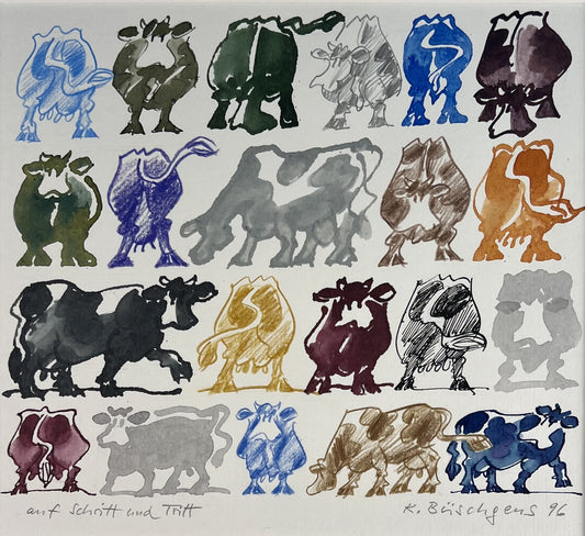 Büschgens, Klaus, Auf Schritt und Tritt, 30 x 40cm, Aquarell