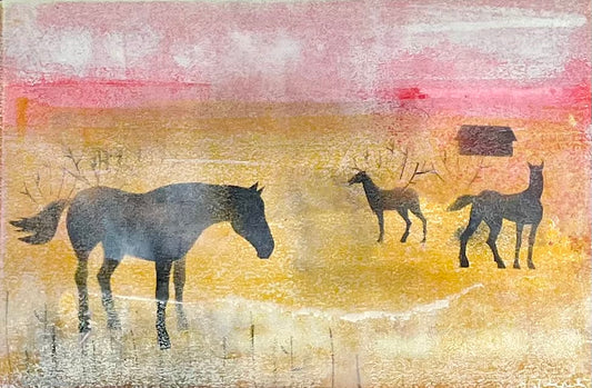 Nesterova & Tchepets, Auf der Salzwiese II, 19 x 28cm, Mischtechnik