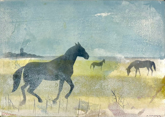 Nesterova & Tchepets, Auf der Salzwiese I, 27 x 37cm, Mischtechnik