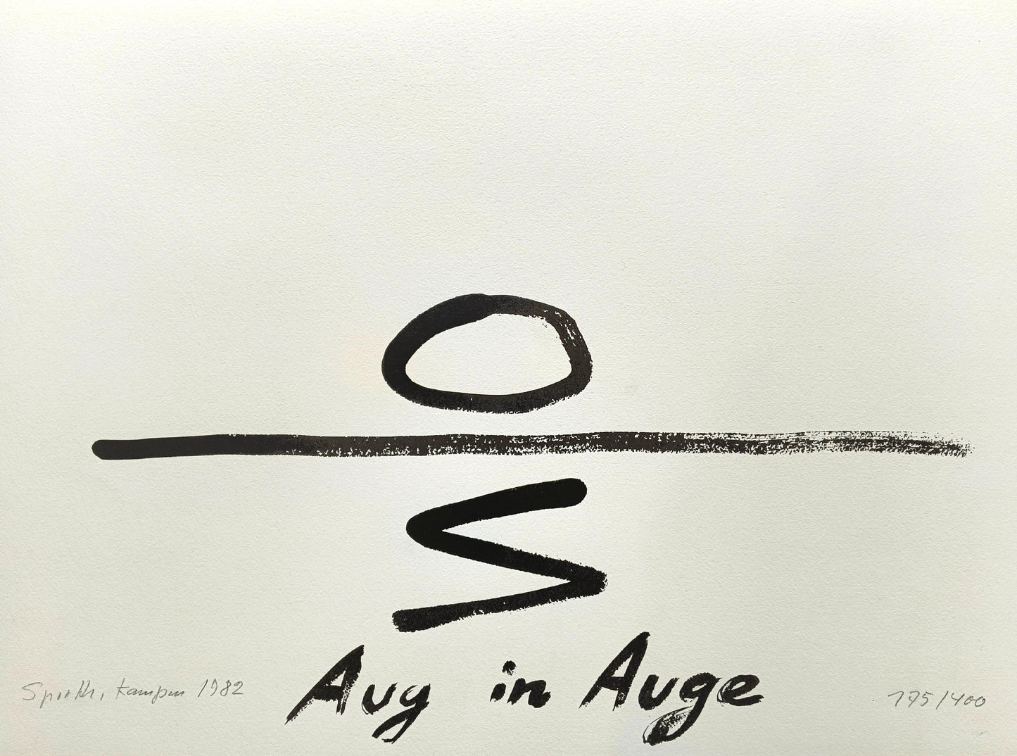 Sprotte, Siegward, Aug in Auge 1982, Serigraphie sign. + num. Auflage 175/400, 46 x 61 cm