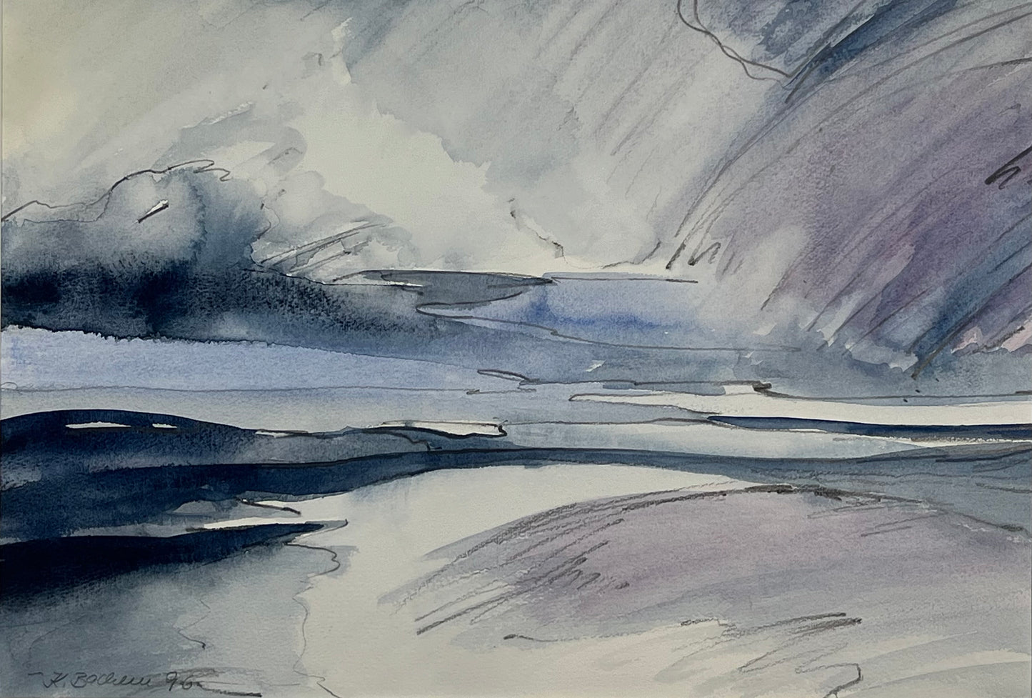 Bachem, Katrin, Hoher Himmel, 28 x 41cm, Aquarell