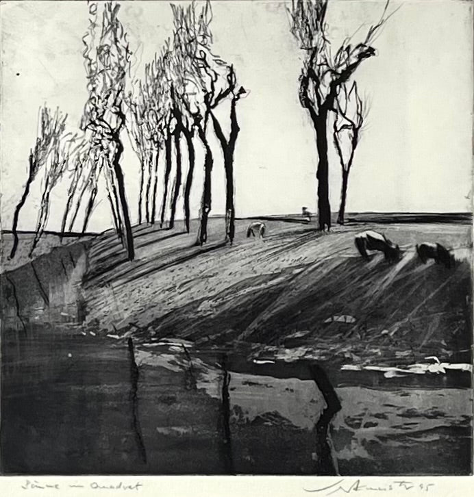 Werkmeister, Wolfgang, Bäume im Quadrat, 20 x 20cm, Radierung, 1995