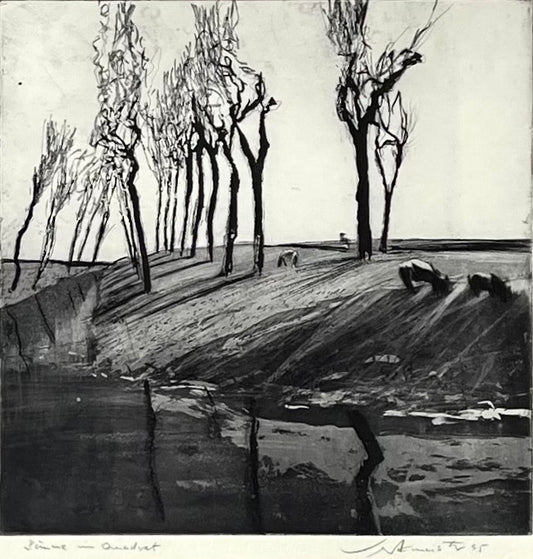 Werkmeister, Wolfgang, Bäume im Quadrat, 20 x 20cm, Radierung, 1995
