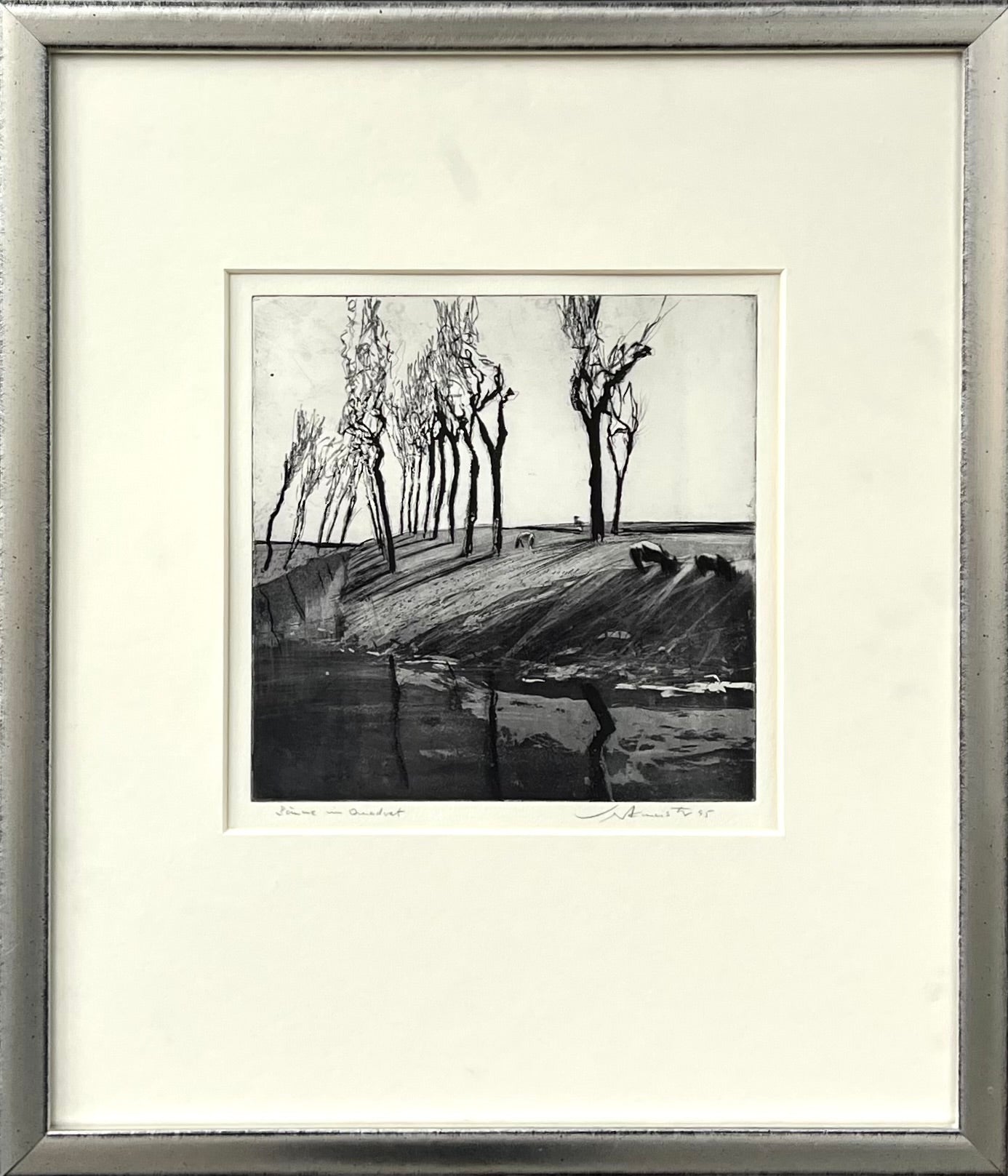 Werkmeister, Wolfgang, Bäume im Quadrat, 20 x 20cm, Radierung, 1995