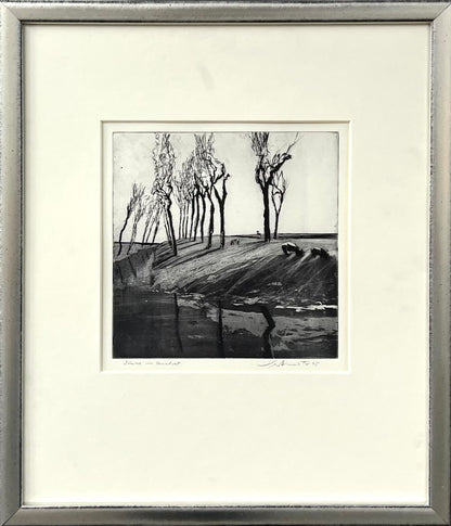 Werkmeister, Wolfgang, Bäume im Quadrat, 20 x 20cm, Radierung, 1995