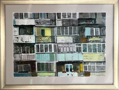 Tchepets, Anja, Balkone, 42 x 60cm, Mischtechnik auf Papier