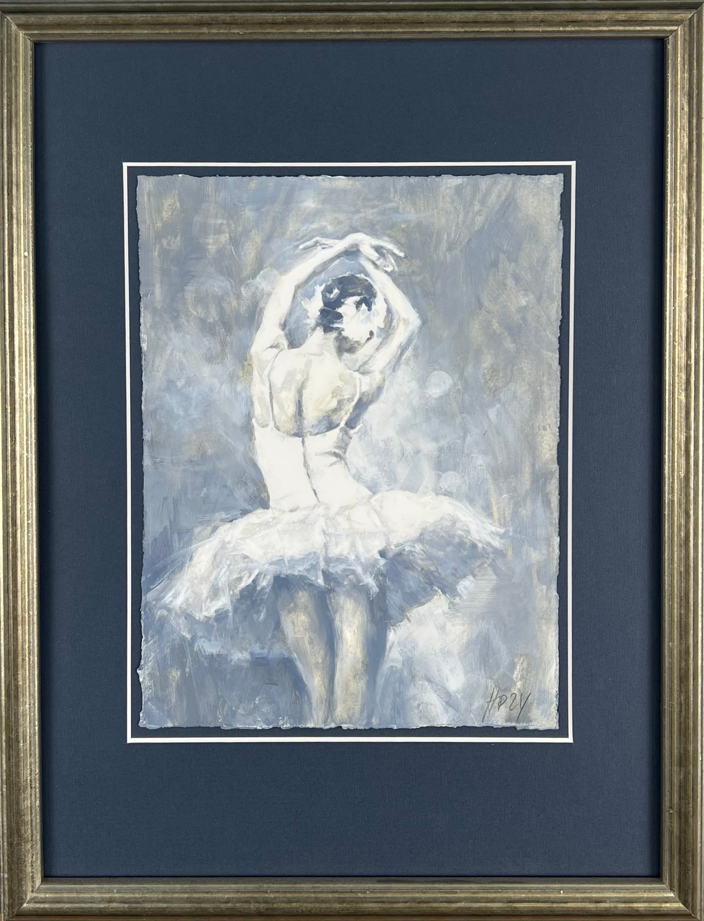 Petermann, Hanna, Ballerina Rückenansicht, 26 x 20cm, Öl auf Papier, 2024