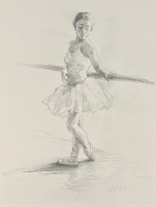 Petermann, Hanna, Ballerina/Tänzerin, 26 x 18cm, Bleistift auf Papier, 2024
