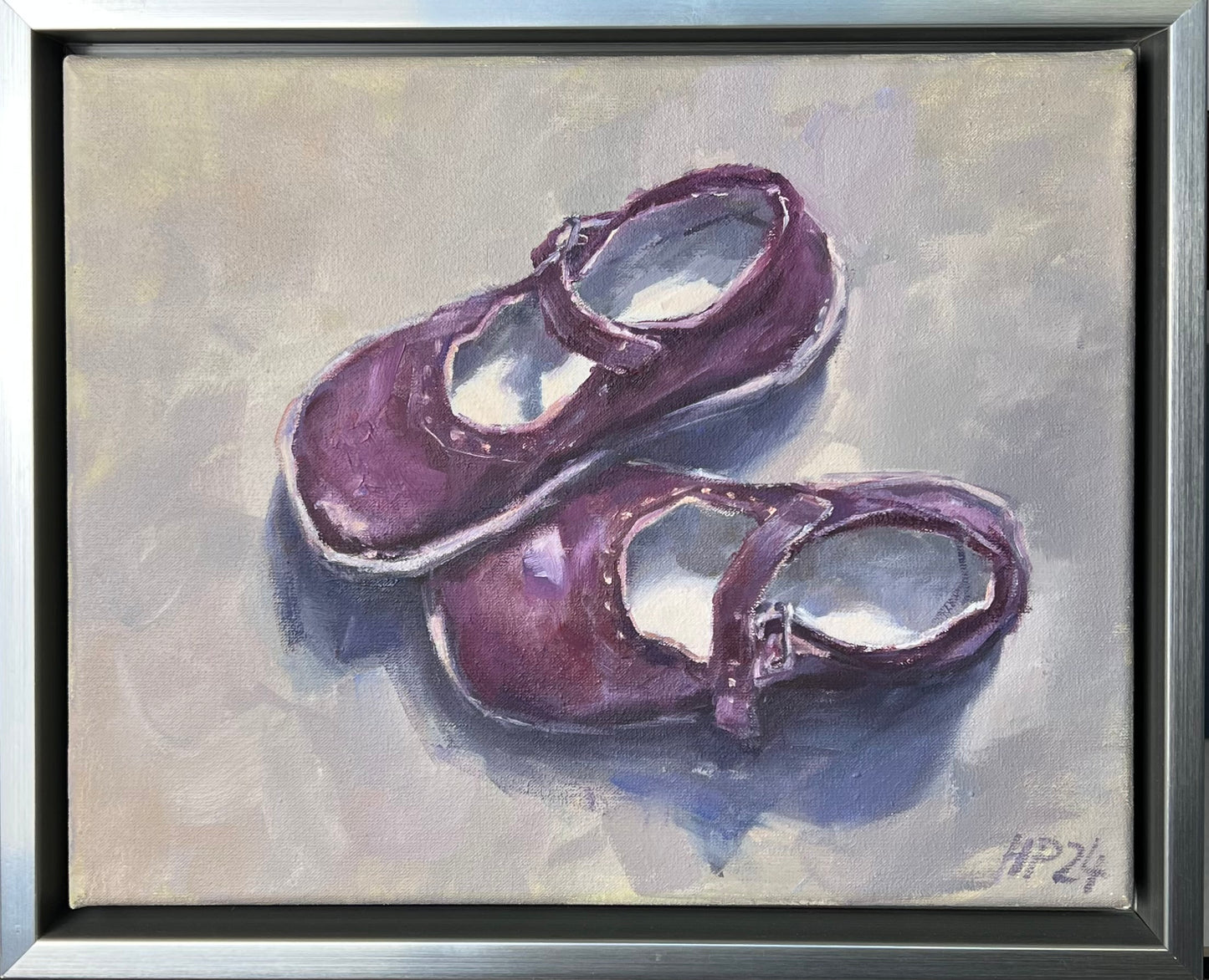 Petermann, Hanna, Ballerinas I, dunkelrot, 24 x 30cm, Studie, Ölgemälde, 2025