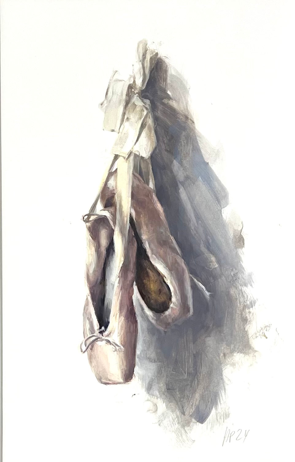 Petermann, Hanna, Ballettschuhe I, 44 x 24cm, Studie, Öl auf Papier, 2024