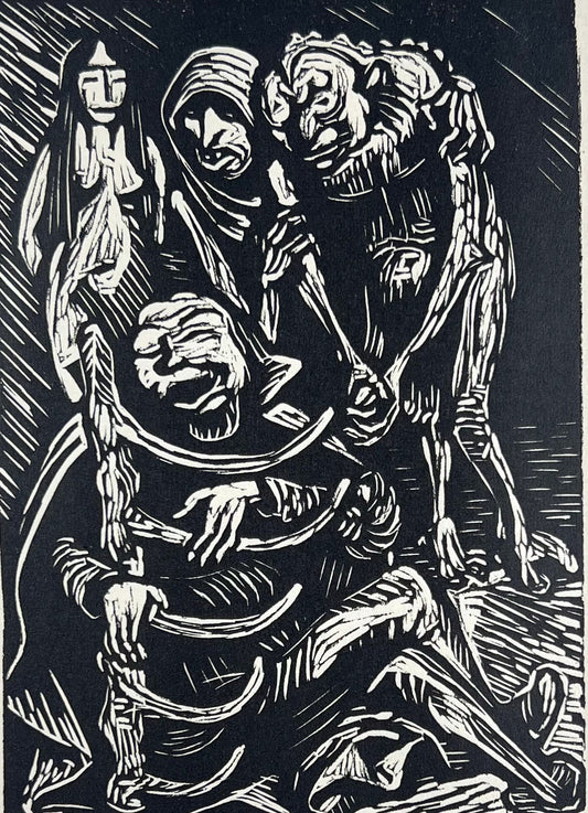 Barlach, Ernst, Der Harfner, 13 x 9,5cm, Holzschnitt, 1923