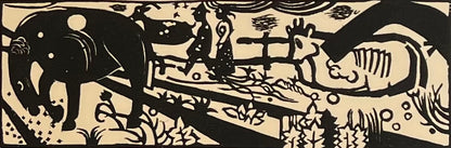 Campendonk, Bauerngang, 7,8 x 23,4cm, Holzschnitt, 1918