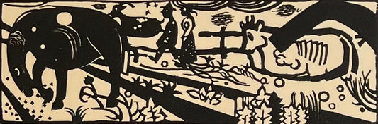 Campendonk, Bauerngang, 7,8 x 23,4cm, Holzschnitt, 1918