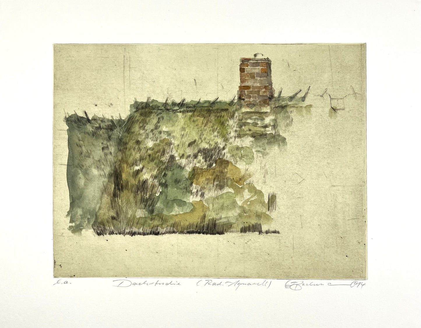 Beckmann, Otto, Dachstudie, 24,7 x 32,9cm, e.a., Radierung