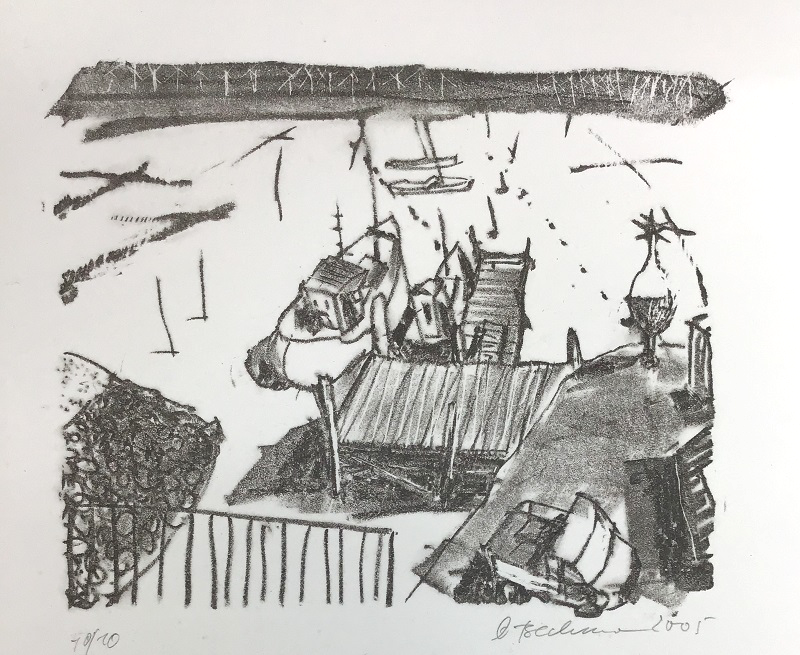 Beckmann, Otto, Kleiner Hafen, 17 x 14,5cm, Lithografie
