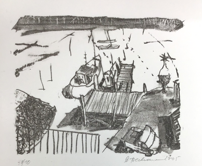 Beckmann, Otto, Kleiner Hafen, 17 x 14,5cm, Lithografie